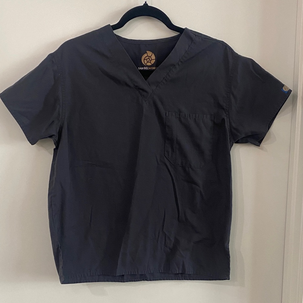 Dark Gray Work Scrub Shirt